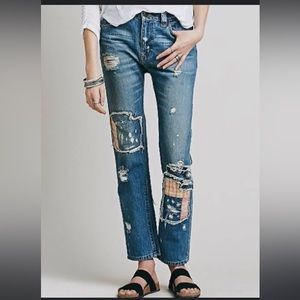 Free people patchwork jeans